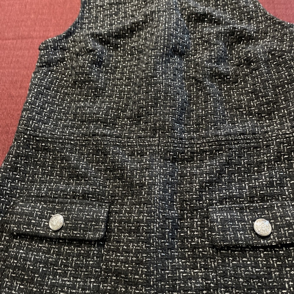 Loft Women Sleeveless Dress Size 4 Black /gray - Picture 5 of 11